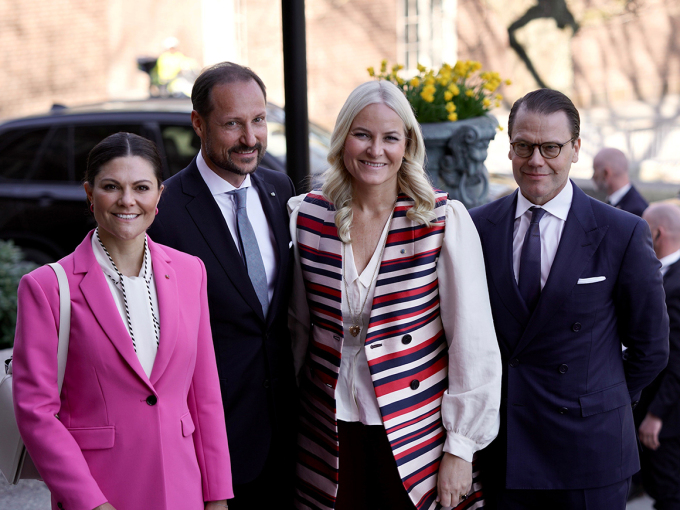 Norway’s Crown Prince and Crown Princess and Sweden’s Crown Princess and Prince all attended today’s ocean seminar. Photo: Simen Løvberg Sund, The Royal Court